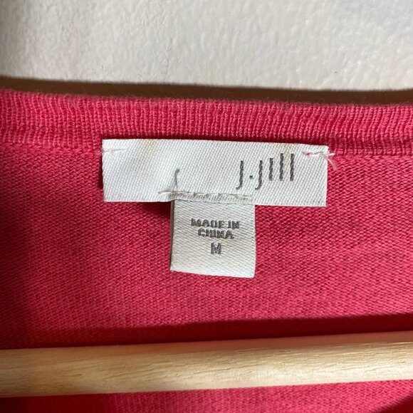 J. Jill Long Sleeve Bamboo Lightweight Knit Cardigan Sweater Women's Medium Pink - Picture 7 of 8